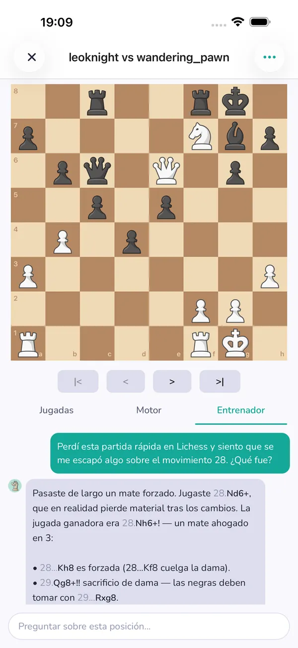 Entrenador de IA de LearnChess