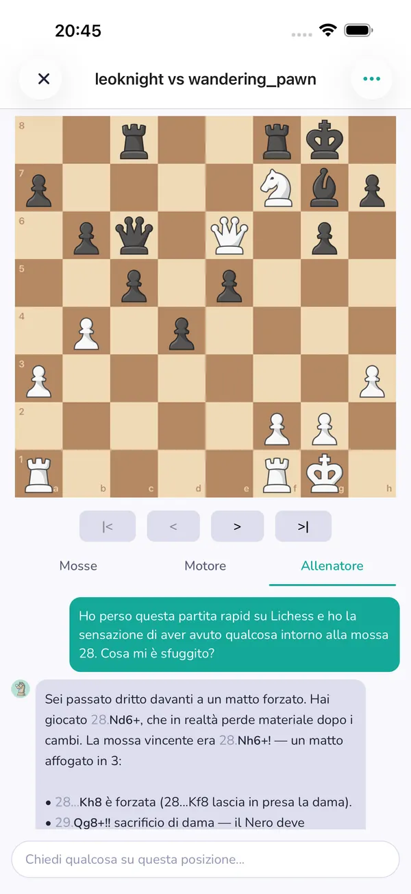 Coach AI di LearnChess
